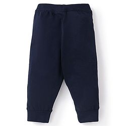 Babyhug Cotton Knit Full Length Lounge Pants with Draw Cord & Dino Print Pack of 2 - Navy & Yellow