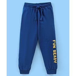 Babyhug Cotton Full Length Lounge Pant Cars Printed Pack of 2 - Blue & Yellow