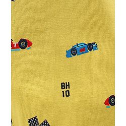 Babyhug Cotton Full Length Lounge Pant Cars Printed Pack of 2 - Blue & Yellow