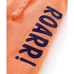 Babyhug Cotton Knit Full Length Lounge Pants Dino Print Pack of 2 - Blue & Orange