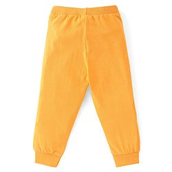 Babyhug Cotton Knit Full Length Lounge Pant Construction Vehicle Print Pack Of 2 - Yellow & White