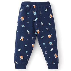 Babyhug Cotton Knit Full Length Lounge Pant Space Pack of 2 - Orange & Blue
