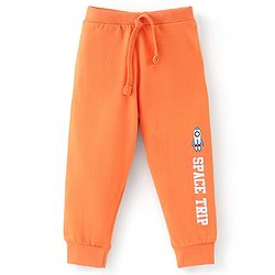 Babyhug Cotton Knit Full Length Lounge Pant Space Pack of 2 - Orange & Blue
