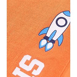 Babyhug Cotton Knit Full Length Lounge Pant Space Pack of 2 - Orange & Blue