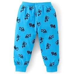 Babyhug Cotton Full Length Lounge Pants Truck Print Pack of 2- Blue & Green