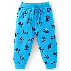 Babyhug Cotton Full Length Lounge Pants Truck Print Pack of 2- Blue & Green