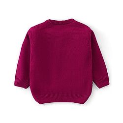 Babyhug Full Sleeves Sweater With Cable Knit Design - Purple