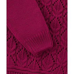 Babyhug Full Sleeves Sweater With Cable Knit Design - Purple