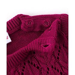 Babyhug Full Sleeves Sweater With Cable Knit Design - Purple