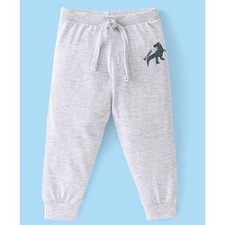 Babyhug Cotton Knit Full Length Lounge Pants Stripes & Dino Print Pack of 3 - Green Beige & White