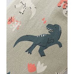 Babyhug Cotton Knit Full Length Lounge Pants Stripes & Dino Print Pack of 3 - Green Beige & White