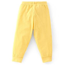 Babyhug Cotton Knit Full Length Lounge Pants Stripes & Teddy Print Pack of 3 - Brown Blue & Yellow