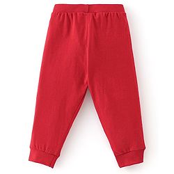 Babyhug Cotton Knit Full Length Lounge Pants Stripes & Rockets Print Pack of 3 - White Red & Navy Blue