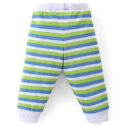 Babyhug Cotton Knit Full Length Lounge Pants With Stripes Pack of 3 - Multicolour