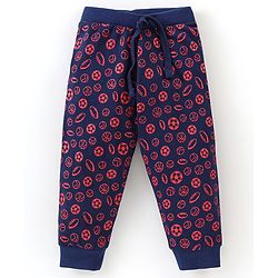Babyhug Cotton Knit Full Length Lounge Pant Ball Prints Pack of 3- Multicolour