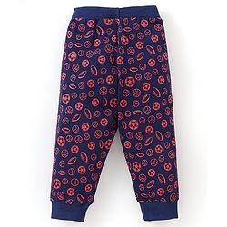 Babyhug Cotton Knit Full Length Lounge Pant Ball Prints Pack of 3- Multicolour
