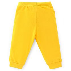 Babyhug Cotton Full Length Lounge Pant Striped & Tiger Printed Pack of 3 - Yellow & Navy Blue