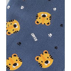 Babyhug Cotton Full Length Lounge Pant Striped & Tiger Printed Pack of 3 - Yellow & Navy Blue