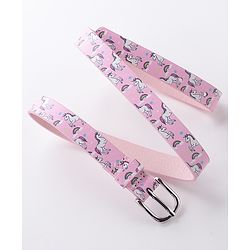 Babyhug Buckle Closure Belt unicorn Print - Pink