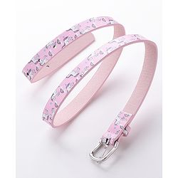 Babyhug Buckle Closure Belt unicorn Print - Pink