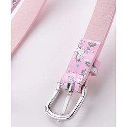 Babyhug Buckle Closure Belt unicorn Print - Pink