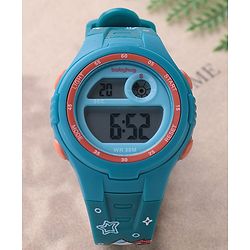 Babyhug Free Size Digital Watch With Space Design - Blue
