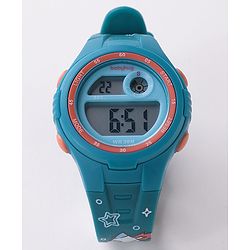Babyhug Free Size Digital Watch With Space Design - Blue