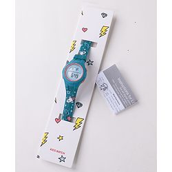 Babyhug Free Size Digital Watch With Space Design - Blue