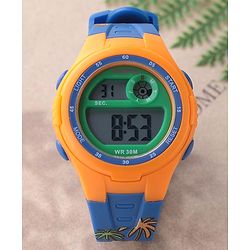 Babyhug Free Size Digital Watch With Dino Print - Blue