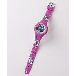 Babyhug Free Size Digital Watch With Bear Print - Purple