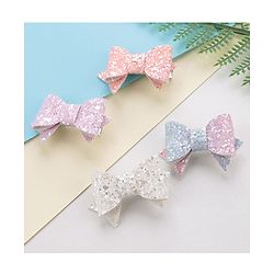 Babyhug Free Size Hair Pins And Clips  With Bow Applique Pack Of 4- Multicolor