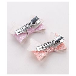 Babyhug Free Size Hair Pins And Clips  With Bow Applique Pack Of 4- Multicolor