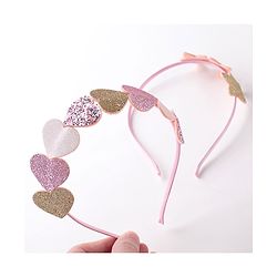 Babyhug  Free Size Hair Bands With Heart Applique Pack of 2 -Multicolor
