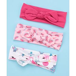Babyhug Free Size Headbands with Bow Pack of 3 - Multicolor