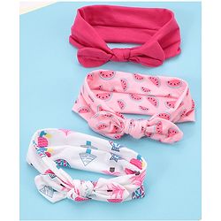 Babyhug Free Size Headbands with Bow Pack of 3 - Multicolor