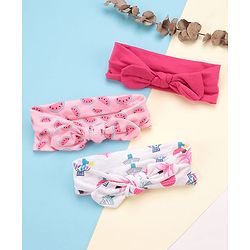 Babyhug Free Size Headbands with Bow Pack of 3 - Multicolor