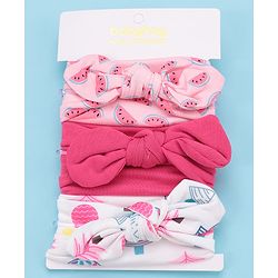 Babyhug Free Size Headbands with Bow Pack of 3 - Multicolor