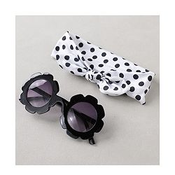 Babyhug Free Size Headband With Bow Applique & Sunglasses - Black