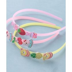 Babyhug Free Size Hair Bands with Fruits & Animals Appliques Pack of 3 - Multicolor