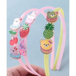 Babyhug Free Size Hair Bands with Fruits & Animals Appliques Pack of 3 - Multicolor