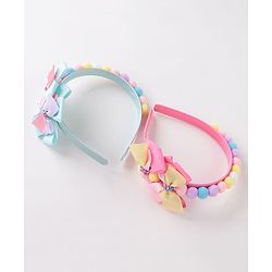 Babyhug Free Size Hair Bands With Bow Design Pack of 2- Multicolor