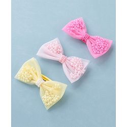 Babyhug Free Size  Headbands With Bow Design Pack of 3- Multicolor