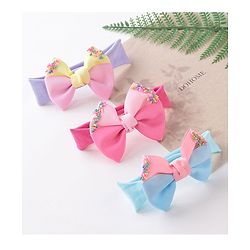 Babyhug Free Size Headbands With Bow Applique - Multicolor