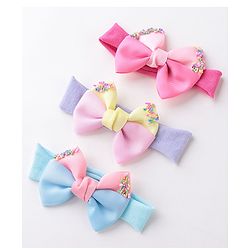 Babyhug Free Size Headbands With Bow Applique - Multicolor