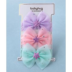 Babyhug Free Size Lace Headbands with Bow & Star Applique Pack of 3 - Multicolor