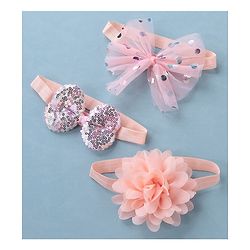 Babyhug Free Size Headbands With Bow & Floral Applique Pack of 3 - Multicolor