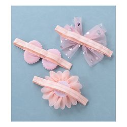 Babyhug Free Size Headbands With Bow & Floral Applique Pack of 3 - Multicolor