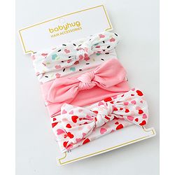 Babyhug Free Size Headbands with Bow Pack of 3 - Multicolor