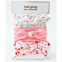 Babyhug Free Size Headbands with Bow Pack of 3 - Multicolor