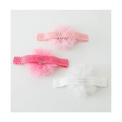 Babyhug Free Size Lace Headbands with Bow & Beads Pack of 3 - Multicolor